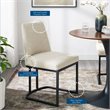 Pemberly Row Sled Base Dining Side Chair in Black and Beige Fabric