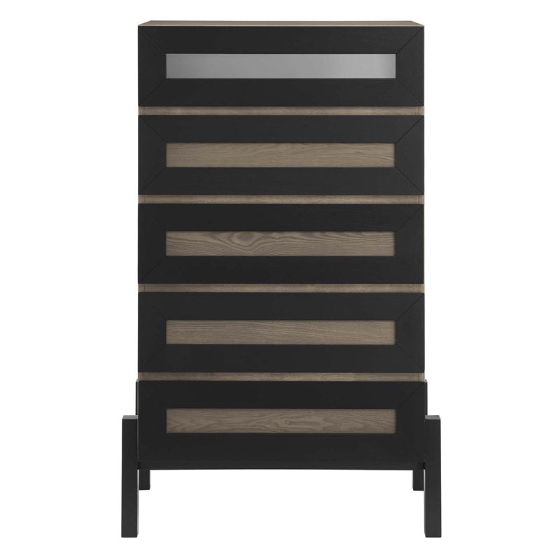 Pemberly Row MDF and Rubberwood Chest with Oak Grain Veneer and 5 Drawers