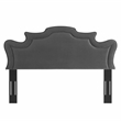 Pemberly Row Performance Velvet Twin Headboard in Charcoal