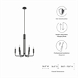 Pemberly Row 6-Light Modern Iron Metal Chandelier in Black Finish