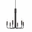 Pemberly Row 6-Light Modern Iron Metal Chandelier in Black Finish
