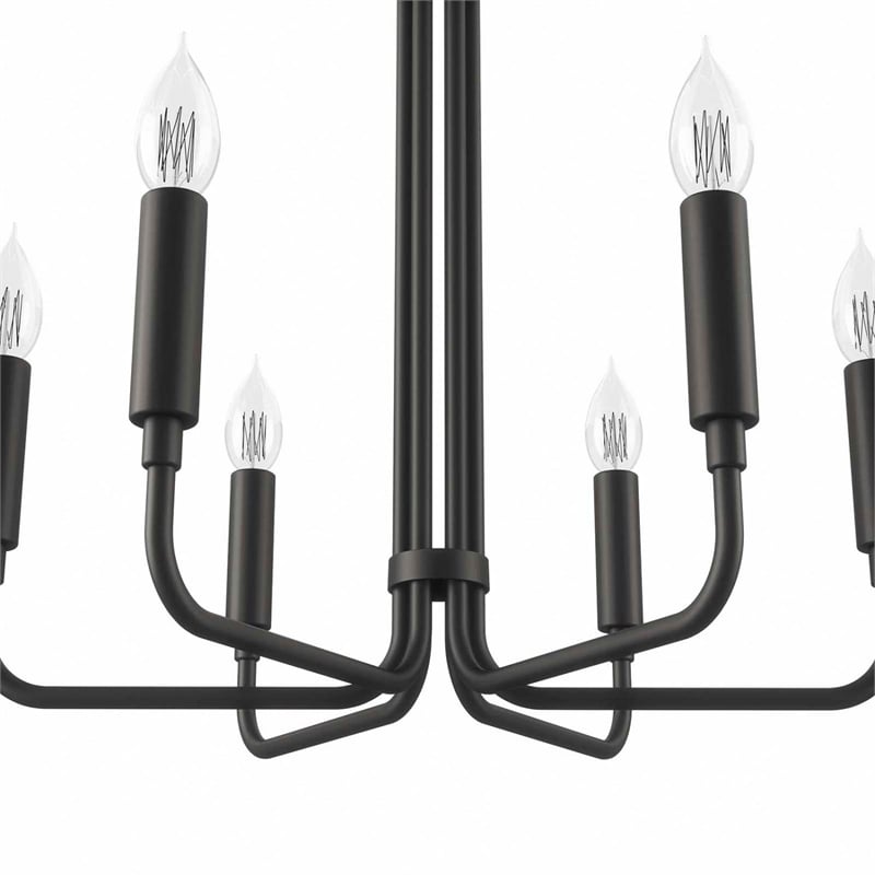 Pemberly Row 6-Light Modern Iron Metal Chandelier in Black Finish