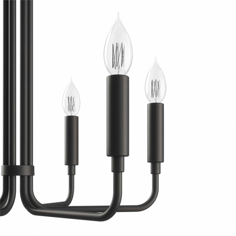 Pemberly Row 6-Light Modern Iron Metal Chandelier in Black Finish