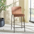 Pemberly Row Metal and Wood Counter Stool in Brown and Black