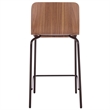 Pemberly Row Metal and Wood Counter Stool in Brown and Black