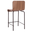 Pemberly Row Metal and Wood Counter Stool in Brown and Black
