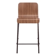 Pemberly Row Metal and Wood Counter Stool in Brown and Black