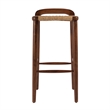 Pemberly Row Luna Wood and Jute Woven Counter Stool in Brown Finish