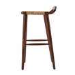 Pemberly Row Luna Wood and Jute Woven Counter Stool in Brown Finish