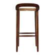 Pemberly Row Luna Wood and Jute Woven Counter Stool in Brown Finish