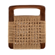 Pemberly Row Luna Wood and Jute Woven Counter Stool in Brown Finish