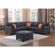 Pemberly Row Woven Fabric U-Shaped Sectional Sofa in Dark Gray