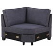 Pemberly Row Woven Fabric U-Shaped Sectional Sofa in Dark Gray