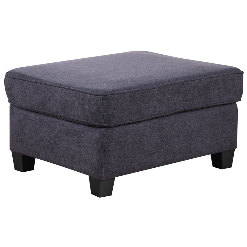 Pemberly Row Woven Fabric U-Shaped Sectional Sofa in Dark Gray