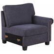 Pemberly Row Woven Fabric U-Shaped Sectional Sofa in Dark Gray