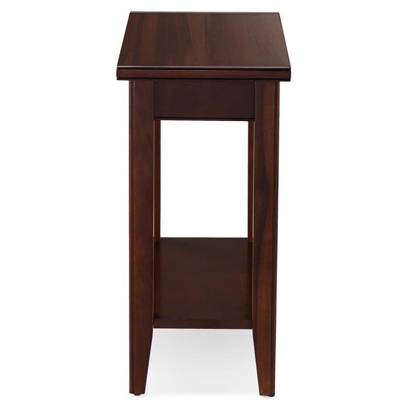 Pemberly Row Solid Wood Rectangular End Table in Chocolate Cherry