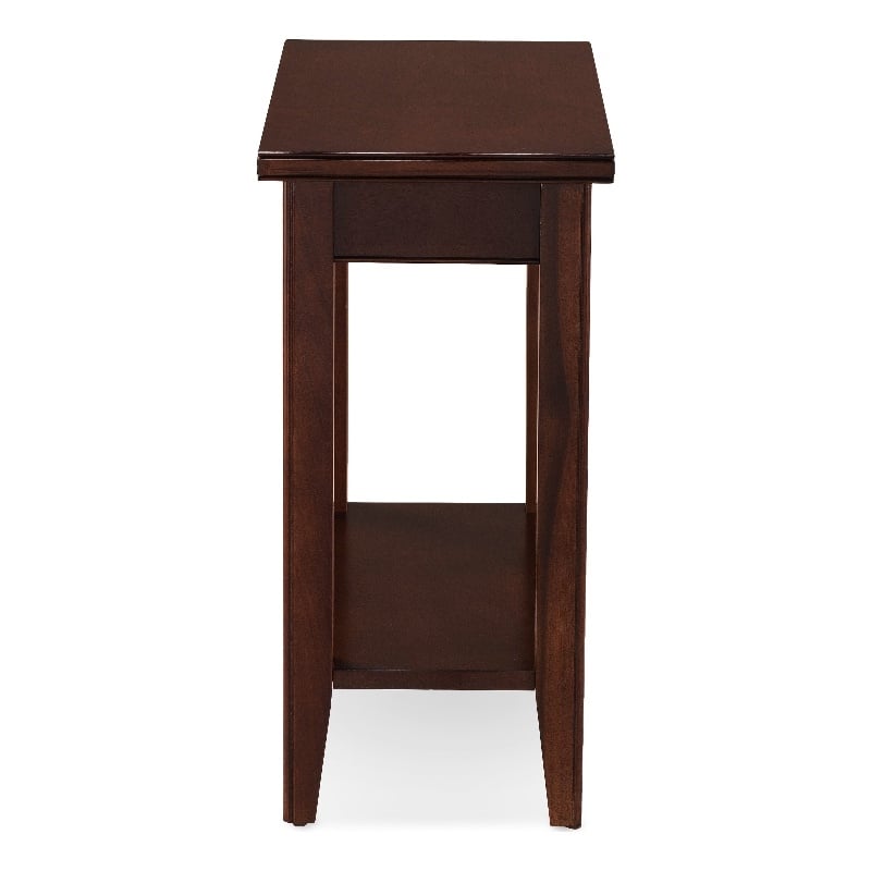 Pemberly Row Solid Wood Rectangular End Table in Chocolate Cherry