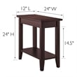 Pemberly Row Solid Wood Rectangular End Table in Chocolate Cherry