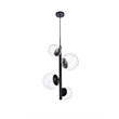 Pemberly Row 4-Light Black Pendant Lamp with Clear Glass Shades