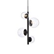 Pemberly Row 4-Light Black Pendant Lamp with Clear Glass Shades