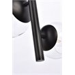 Pemberly Row 4-Light Black Pendant Lamp with Clear Glass Shades