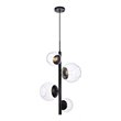 Pemberly Row 4-Light Black Pendant Lamp with Clear Glass Shades
