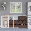 Pemberly Row 3-Piece Foldable Rope Rattan Basket Set in Walnut Finish