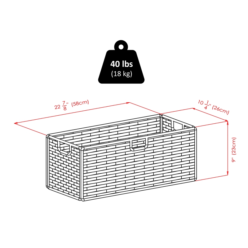 Pemberly Row 3-Piece Foldable Rope Rattan Basket Set in Walnut Finish