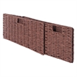 Pemberly Row 3-Piece Foldable Rope Rattan Basket Set in Walnut Finish