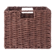Pemberly Row 3-Piece Foldable Rope Rattan Basket Set in Walnut Finish