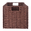 Pemberly Row 3-Piece Foldable Rope Rattan Basket Set in Walnut Finish