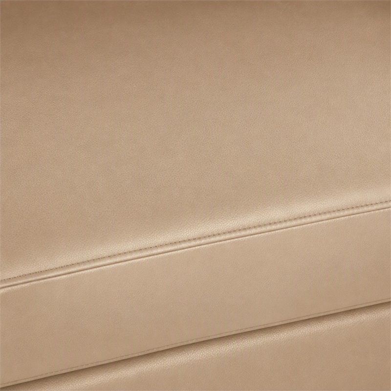 Pemberly Row Pacific Loveseat in Dillon Buff Cream Faux Leather