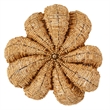 Pemberly Row Natural Mango Wood Bead Semi-Flush Mount in Antique Brass