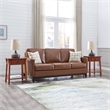 Pemberly Row Solid Wood Nightstand with 1 Drawer in Russet Brown