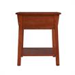 Pemberly Row Wood Side Table with Locking Drawer in Russet Brown