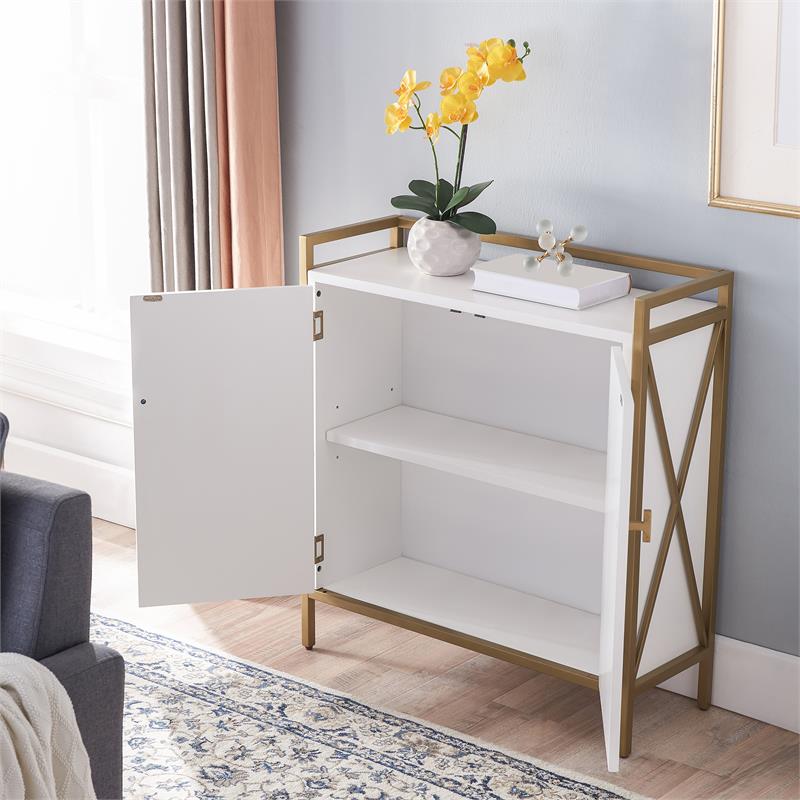 Pemberly Row Wood Side Table with Locking Drawer in Russet Brown