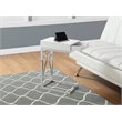 Pemberly Row C-Shaped End Side Table with Glossy White Finish and Drawer