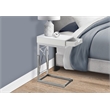 Pemberly Row C-Shaped End Side Table with Glossy White Finish and Drawer