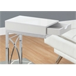 Pemberly Row C-Shaped End Side Table with Glossy White Finish and Drawer