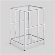 Pemberly Row Mission Glass End Table with Chrome Frame and 2 Tiers
