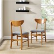 Pemberly Row Wood Dining Chairs with Upholstered Seats in Acorn (Set of 2)