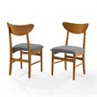 Pemberly Row Wood Dining Chairs with Upholstered Seats in Acorn (Set of 2)