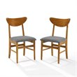 Pemberly Row Wood Dining Chairs with Upholstered Seats in Acorn (Set of 2)
