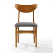 Pemberly Row Wood Dining Chairs with Upholstered Seats in Acorn (Set of 2)