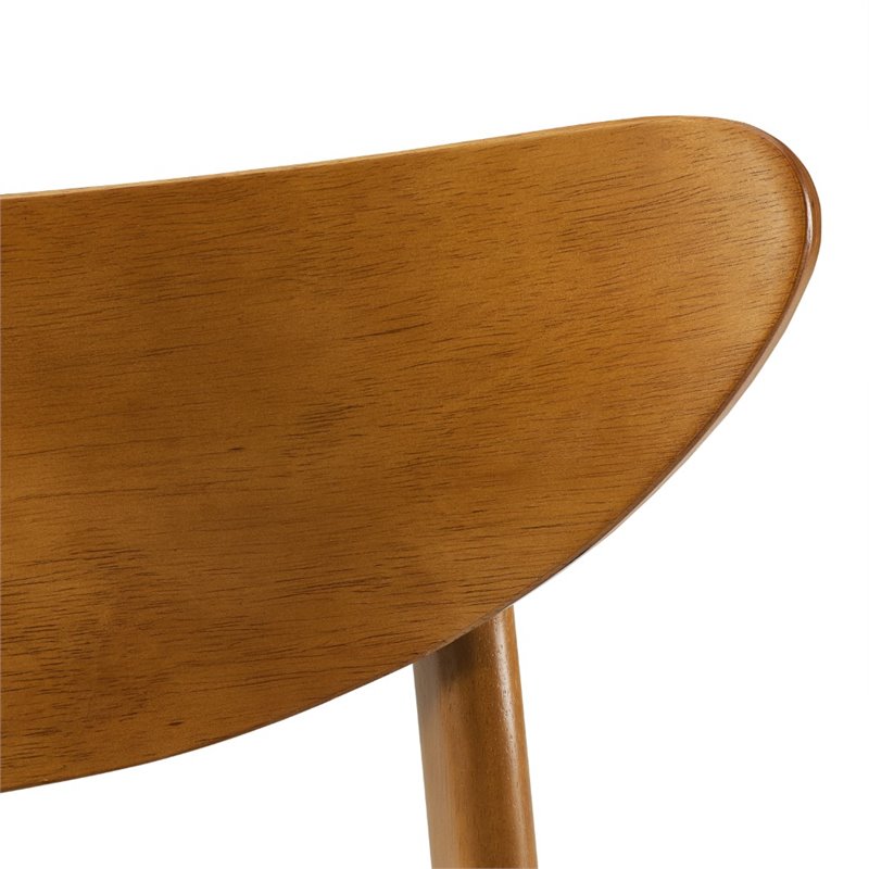 Pemberly Row Wood Dining Chairs with Upholstered Seats in Acorn (Set of 2)