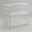 Pemberly Row 3-Tier Chrome Chairside End Table with Glass Shelves