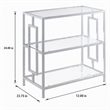 Pemberly Row 3-Tier Chrome Chairside End Table with Glass Shelves