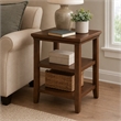 Pemberly Row Square 3-Tier End Table with Shelves in Espresso Finish