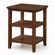 Pemberly Row Square 3-Tier End Table with Shelves in Espresso Finish