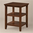 Pemberly Row Square 3-Tier End Table with Shelves in Espresso Finish